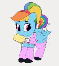 Size: 1280x1438 | Tagged: safe, artist:pabbley, edit, editor:dreamy orange, rainbow dash, pegasus, pony, blushing, cleaning, clothes, cute, dashabetes, female, maid, mare, mouth hold, rainbow dash always dresses in style, sponge