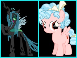 Size: 2000x1500 | Tagged: safe, artist:ponylover88, cozy glow, queen chrysalis, g4, season 8, debate, question