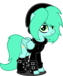 Size: 1280x1534 | Tagged: safe, artist:buckeyescozycafe, oc, oc only, oc:madson meadows, pegasus, pony, clothes, female, jacket, mare, simple background, solo, transparent background