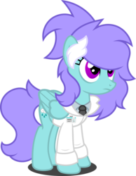 Size: 1280x1649 | Tagged: safe, artist:buckeyescozycafe, oc, oc only, oc:winter smile, pegasus, pony, clothes, female, lab coat, mare, simple background, solo, transparent background