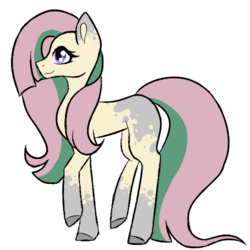 Size: 500x500 | Tagged: safe, artist:briar-firefly, oc, oc only, earth pony, pony, blank flank, coat markings, dappled, female, magical lesbian spawn, mare, offspring, parent:fluttershy, parent:marble pie, parents:marbleshy, simple background, solo, transparent background
