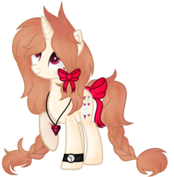 Size: 2240x2280 | Tagged: safe, artist:bloodlover2222, oc, oc only, oc:gingar, pony, unicorn, bow, female, high res, mare, simple background, solo, tail bow, transparent background