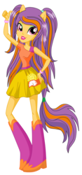 Size: 1244x2656 | Tagged: safe, artist:rosesweety, equestria girls, g4, boots, clothes, female, long hair, lori robin hood, pigtails, regal academy, shoes, simple background, skirt, solo, transparent background, vector