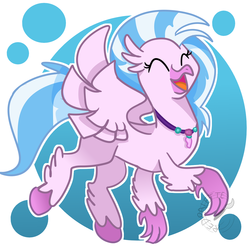 Size: 1300x1300 | Tagged: safe, artist:redpalette, silverstream, classical hippogriff, hippogriff, g4, abstract background, colored hooves, cute, diastreamies, digital art, eyes closed, female, flying, happy, jewelry, necklace, open mouth, signature, simple background, smiling, solo, spread wings, white background, wings