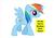 Size: 642x453 | Tagged: safe, rainbow dash, pony, g4, female, no tail, simple background, solo, text, white background