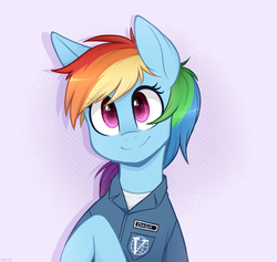 Size: 938x889 | Tagged: safe, artist:higglytownhero, rainbow dash, pony, g4, clothes, crossover, cute, dashabetes, female, simple background, smiling, solo, the venture bros., white background