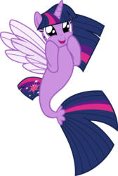 Size: 4000x5936 | Tagged: safe, artist:pilot231, twilight sparkle, alicorn, seapony (g4), g4, surf and/or turf, cute, female, hoof on cheek, seaponified, seapony twilight, simple background, solo, species swap, transparent background, twiabetes, twilight sparkle (alicorn), vector, wide eyes