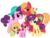 Size: 2160x1656 | Tagged: safe, artist:thecheeseburger, big macintosh, sugar belle, oc, earth pony, pony, unicorn, g4, colt, cute, family, female, filly, group, looking at you, macabetes, male, mare, next generation, ocbetes, offspring, parent:big macintosh, parent:sugar belle, parents:sugarmac, ship:sugarmac, shipping, simple background, smiling, stallion, straight, sugarbetes, transparent background