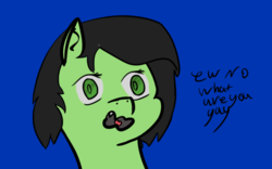Size: 1125x702 | Tagged: safe, artist:elair, oc, oc:filly anon, female, filly, hate, homophobia