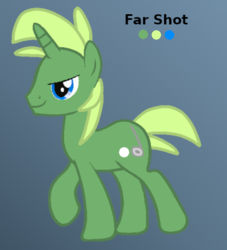 Size: 400x440 | Tagged: safe, artist:platinumdrop, oc, oc only, oc:far shot, pony, unicorn, gradient background, male, solo, stallion