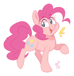 Size: 630x646 | Tagged: safe, artist:pixelyte, pinkie pie, earth pony, pony, g4, cute, diapinkes, female, open mouth, simple background, solo, white background