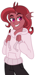 Size: 321x617 | Tagged: dead source, safe, artist:wubcakeva, oc, oc only, oc:mezma, equestria girls, g4, clothes, equestria girls-ified, equestria guys, hoodie, male, pants, rule 63, simple background, smiling, solo, transparent background