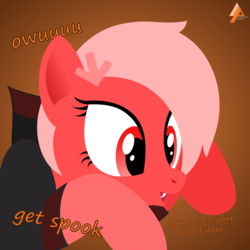 Size: 2000x2000 | Tagged: safe, artist:arifproject, oc, oc only, oc:downvote, vampire, derpibooru, g4, clothes, costume, derpibooru ponified, downvotes are upvotes, fangs, halloween, high res, holiday, lineless, meta, minimalist, modern art, ponified, simple background, text, vector