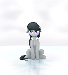 Size: 2595x2836 | Tagged: safe, artist:theravencriss, octavia melody, earth pony, pony, g4, crying, female, floppy ears, high res, mare, reflection, solo