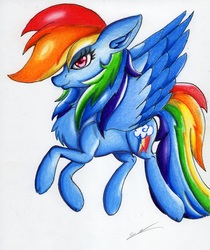 Size: 2443x2905 | Tagged: safe, artist:luxiwind, rainbow dash, pony, g4, female, high res, solo, traditional art