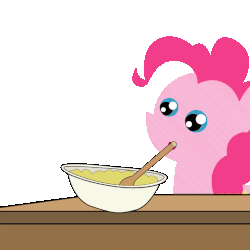 Size: 720x720 | Tagged: safe, artist:dsiak, pinkie pie, earth pony, pony, g4, alcohol, animated, baking, female, pointy ponies, simple background, solo, transparent background