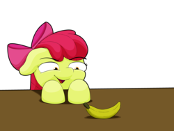 Size: 4160x3120 | Tagged: safe, artist:ljdamz1119, apple bloom, earth pony, pony, g4, the washouts (episode), banana, bananabloom, female, filly, food, fruit heresy, simple background, solo, transparent background