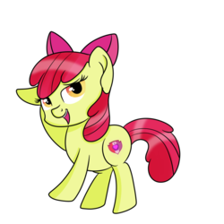 Size: 894x894 | Tagged: safe, artist:rainbowtashie, apple bloom, earth pony, pony, g4, female, filly, foal, simple background, solo, transparent background