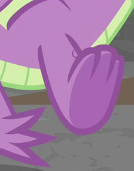 Size: 208x265 | Tagged: safe, screencap, spike, dragon, g4, school raze, claws, cropped, feet, legs, male, male feet, pictures of legs, toes, underfoot, winged spike, wings