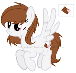 Size: 1024x981 | Tagged: safe, artist:xylenneisnotamazing, oc, oc only, oc:chocolate hearts, pegasus, pony, female, mare, simple background, solo, transparent background