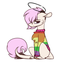 Size: 970x1014 | Tagged: safe, artist:sweetmelon556, oc, oc only, oc:max, earth pony, pony, clothes, male, simple background, sitting, solo, stallion, sweater, transparent background