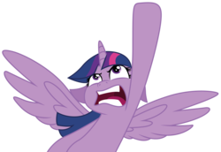 Size: 5363x3687 | Tagged: safe, artist:dragonchaser123, twilight sparkle, alicorn, pony, g4, my little pony: the movie, absurd resolution, commission, female, mare, open mouth, reaching, simple background, solo, transparent background, twilight sparkle (alicorn), vector
