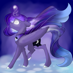 Size: 3000x3000 | Tagged: safe, artist:royalwolf1111, princess luna, alicorn, pony, g4, beautiful, dream realm, female, glowing eyes, high res, solo