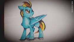 Size: 1280x720 | Tagged: artist needed, safe, lightning dust, pegasus, pony, g4, determined, female, solo, traditional art