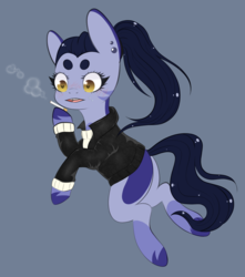 Size: 3100x3500 | Tagged: safe, artist:veincchi, oc, oc only, pony, cigarette, female, heart eyes, high res, simple background, sketch, smoke, solo, wingding eyes