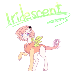 Size: 2816x2867 | Tagged: safe, artist:enifersuch, oc, oc only, oc:iridescent, draconequus, hybrid, female, high res, interspecies offspring, offspring, parent:discord, parent:fluttershy, parents:discoshy, simple background, solo, transparent background