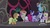 Size: 1920x1080 | Tagged: safe, screencap, applejack, fluttershy, pinkie pie, rainbow dash, rarity, spike, twilight sparkle, alicorn, dragon, pony, g4, my little pony: friendship is magic, school raze, discovery family logo, gates of tartarus, mane seven, mane six, pizza head, saddle bag, tartarus, twilight sparkle (alicorn), winged spike, wings