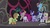 Size: 1920x1080 | Tagged: safe, screencap, applejack, fluttershy, pinkie pie, rainbow dash, rarity, spike, twilight sparkle, alicorn, dragon, pony, g4, my little pony: friendship is magic, school raze, discovery family logo, gates of tartarus, mane seven, mane six, pizza head, saddle bag, tartarus, twilight sparkle (alicorn), winged spike, wings