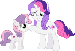 Size: 7275x4912 | Tagged: safe, artist:cyanlightning, sweetie belle, sweetie belle (g3), pony, unicorn, g3, 35th anniversary, absurd resolution, boop, cute, cutie mark, cyanlightning is trying to murder us, diasweetes, female, filly, g3 diasweetes, g3 to g4, generation leap, generational ponidox, happy, looking at each other, mare, noseboop, self ponidox, simple background, smiling, sweet dreams fuel, the cmc's cutie marks, transparent background, vector