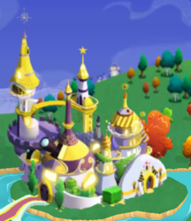 Size: 355x410 | Tagged: safe, gameloft, g4, my little pony: magic princess, canterlot castle, night, scenery