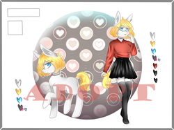 Size: 4000x3000 | Tagged: dead source, safe, artist:cutejosuke, oc, oc only, pony, anthro, adoptable, advertisement, anthro oc, anthro with ponies, chubby, clothes, female, reference sheet, socks, thigh highs