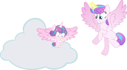 Size: 4741x2616 | Tagged: safe, artist:gurugrendo, artist:kimberlythehedgie, artist:red4567, edit, editor:slayerbvc, vector edit, princess flurry heart, alicorn, pony, g4, baby, baby ponidox, baby pony, bipedal, blushing, cloud, covering, covering crotch, cute, duo, embarrassed, female, filly, flurrybetes, flying, glowing horn, horn, implied time travel, magic, mare, missing accessory, naked flurry heart, naked rarity, nudity, older, older flurry heart, self paradox, self ponidox, simple background, spread wings, time paradox, transparent background, vector, we don't normally wear clothes, wings