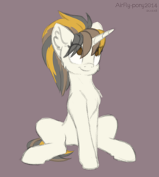 Size: 1280x1422 | Tagged: dead source, safe, artist:airfly-pony, oc, oc only, pony, unicorn, rcf community, cheek fluff, chest fluff, ear fluff, looking up, simple background, sit, sketch, solo