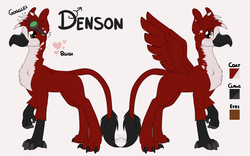 Size: 4000x2500 | Tagged: safe, artist:lionbun, oc, oc only, oc:drdenson, griffon, beak, blushing, cute, fluffy, full body, glasses off, griffon oc, paws, reference sheet, side view, simple background, talons, white background, wings