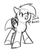 Size: 356x412 | Tagged: safe, oc, oc only, bird pone, pony, birb, descriptive noise, monochrome, sketch, smiling, solo