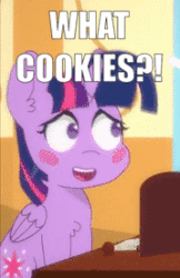 Size: 179x277 | Tagged: safe, artist:omegaozone, edit, twilight sparkle, alicorn, pony, g4, animated, blush sticker, blushing, caught, cropped, cute, exclamation point, female, frame by frame, gif, image macro, interrobang, meme, question mark, shifty eyes, solo, text, twiabetes, twilight sparkle (alicorn)