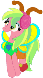 Size: 252x452 | Tagged: safe, artist:firestarartist, artist:user15432, lemon zest, butterfly, butterfly pony, earth pony, pony, equestria girls, g4, antenna, antennae, base used, butterfly costume, butterfly wings, clothes, costume, equestria girls ponified, female, halloween, halloween costume, hasbro, hasbro studios, headphones, holiday, ponified, shoes, simple background, solo, white background, wings