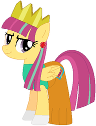Size: 315x410 | Tagged: safe, artist:firestarartist, artist:user15432, sour sweet, pegasus, pony, equestria girls, g4, base used, clothes, costume, crown, dress, ear piercing, earring, equestria girls ponified, female, gloves, halloween, halloween costume, hasbro, hasbro studios, holiday, jewelry, piercing, ponified, princess, princess costume, princess crown, regalia, simple background, solo, white background
