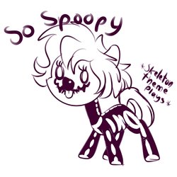Size: 1700x1700 | Tagged: safe, artist:jen-neigh, oc, oc only, oc:jen-neigh, earth pony, pony, :p, clothes, costume, female, silly, skeleton costume, solo, spoopy, tongue out