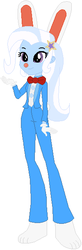 Size: 200x611 | Tagged: safe, artist:selenaede, artist:user15432, trixie, human, rabbit, equestria girls, g4, barely eqg related, base used, bowtie, bunny ears, bunny tail, clothes, crossover, cuphead, eqg promo pose set, gloves, hasbro, hasbro studios, hopus pocus, solo, studio mdhr