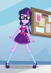 Size: 486x687 | Tagged: safe, screencap, sci-twi, twilight sparkle, equestria girls, equestria girls specials, g4, my little pony equestria girls: dance magic, clothes, cropped, crystal prep academy, cute, female, glasses, mary janes, ponytail, sci-twi outfits, shoes, skirt, socks, solo