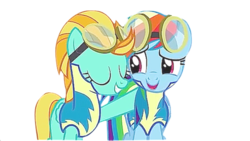Size: 640x360 | Tagged: safe, artist:japple-ack, edit, edited screencap, screencap, lightning dust, rainbow dash, pegasus, pony, g4, wonderbolts academy, background removed, female, mare, not a vector, simple background, transparent background