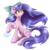 Size: 2894x2894 | Tagged: safe, artist:alexbluebird, oc, oc only, oc:avici flower, pony, unicorn, bandage, bow, ear fluff, female, fluffy, frostinglyladale, hair bow, high res, looking up, mare, simple background, smiling, tail bow, transparent background