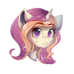 Size: 1317x1302 | Tagged: safe, artist:falafeljake, oc, oc only, oc:strawberry sorbet, pony, bust, emotions, simple background, solo, sticker, transparent background, ych result