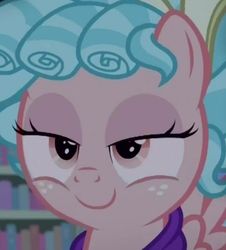 Size: 720x798 | Tagged: safe, screencap, cozy glow, pegasus, pony, g4, school raze, cropped, female, filly, lidded eyes, out of context, smiling, solo