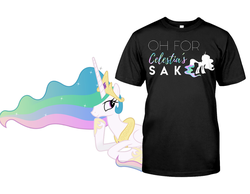 Size: 1024x795 | Tagged: safe, artist:shirleycreates, princess celestia, alicorn, pony, g4, apparel, clothes, design, shirt, shirt design